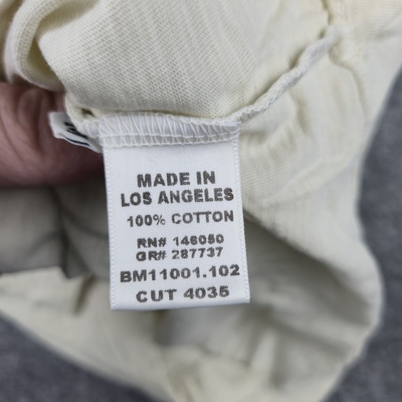 Buck Mason T-Shirt Men's M Pale Sand Curved Hem Short Sleeve Minimal Modern Flaw - Picture 4 of 10